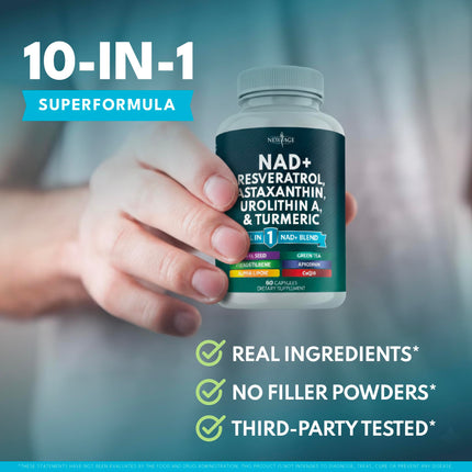 NEW AGE NAD+ Supplement - NAD+ Energy, Antioxidant Blend, Vegan