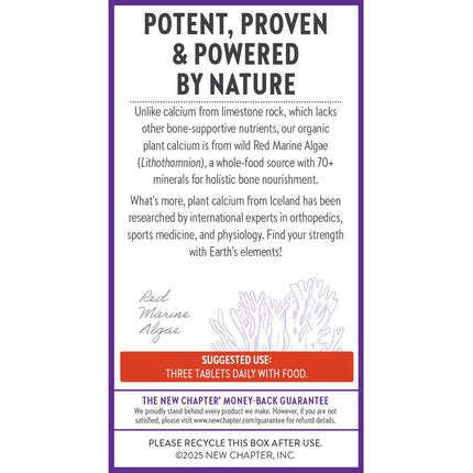 New Chapter Calcium Supplement – Organic Plant Calcium + D3/K2, 60 Count