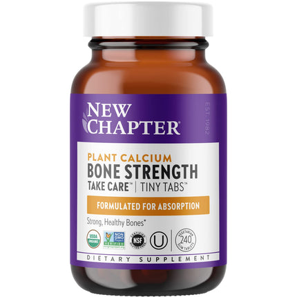 New Chapter Calcium Supplement – Organic Plant Calcium with D3 & K2, Tiny Tabs (240)