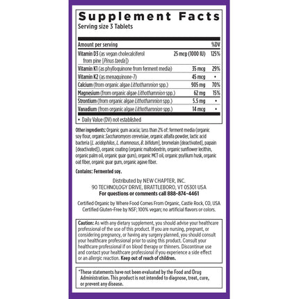 New Chapter Calcium Supplement – Organic Plant-Based Calcium with D3+K2 for Bone, Joint & Heart Support