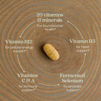 New Chapter Men’s Multivitamin 40+ – One Daily Fermented Nutrients for Immune & Energy Support | Gluten-Free