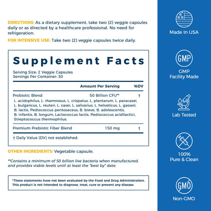 NewRhythm Probiotics 50B CFU – 20 Strains, Targeted Release, Gluten Free