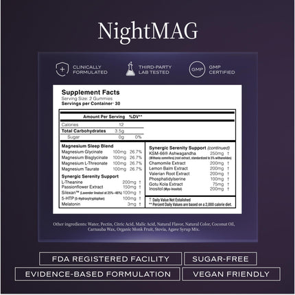 ELEMENT12 NightMAG Magnesium Complex, Sixty Gummies | Cherry