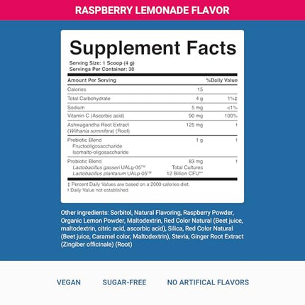 Nighttime Complete by ActivatedYou – Raspberry Lemonade with Ashwagandha, Prebiotics & Probiotics