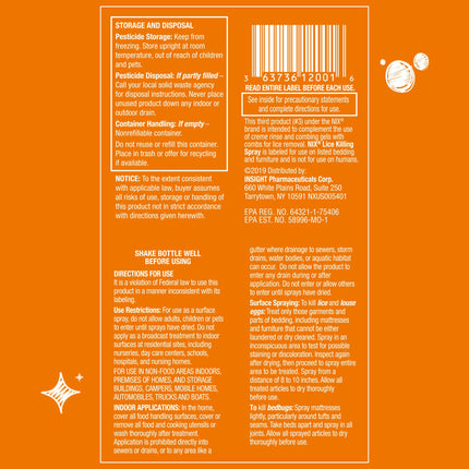 Nix Lice & Bed Bug Spray for Home Use — Odor-Free, Non-Staining (5 Fl Oz)