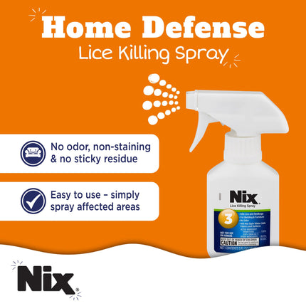 Nix Lice & Bed Bug Spray for Home Use — Odor-Free, Non-Staining (5 Fl Oz)
