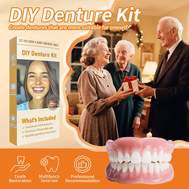 Denture Do it Yourself Full Set of Top and Bottom Fake Teeth to Create Your Perfect Smile at Home-NK03