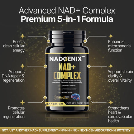 Product Maxx NADGENIX NAD+ Supplement – NMNH 500mg, Liposomal Delivery, 60 Caps