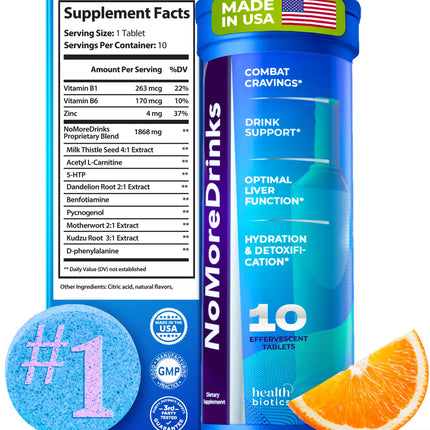 NoMoreDrinks Anti Alcohol Craving Supplement | Liver Detox & Energy Support