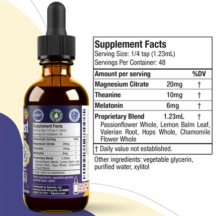 NoctuRest Natural Sleep-Aid with Valerian & Melatonin – Alcohol-Free Liquid for 2X Absorption
