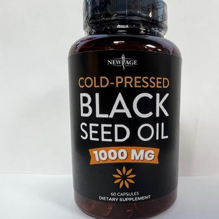 NEW AGE Black Seed Oil Softgel Capsules – Premium Cold-Pressed Nigella Sativa (Non-GMO, Vegetarian, 3 × 90)