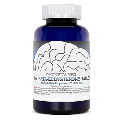 Nootropics Depot Beta Ecdysterone 50% Tablets (500mg) – Cyanotis Arachnoidea Extract, 30 Count