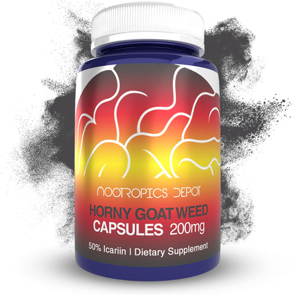 Nootropics Depot Horny Goat Weed Capsules 200mg | 90 Count | Icariin 50% | Epimedium brevicornum