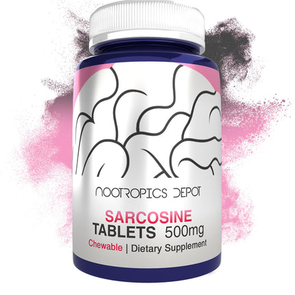 Nootropics Depot Sarcosine Tablets 500mg | 240 Count | Chewable