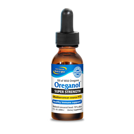 North American Herb & Spice Oreganol P73 Super Strength Wild Oregano Oil, 1 fl oz – Organic, Non-GMO, 432 Servings