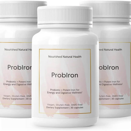 Nourished ProbIron: Vegan Iron + Probiotic for Women (90 Capsules)