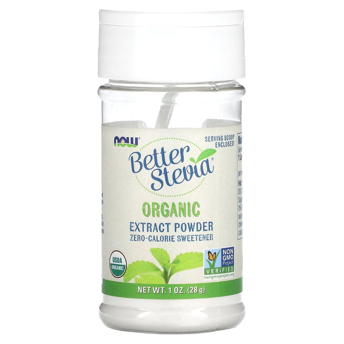 Now Foods Better Stevia Powder Organic – Zero Calorie Sweetener (1 oz)