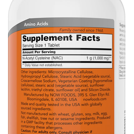 NOW Foods NAC 1,000 mg – 250 Tablets (Pack of 2) | Vegetarian, Non-GMO