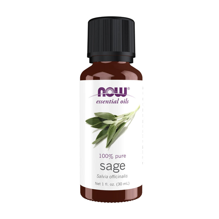 NOW Essential Oils Sage Oil – Steam Distilled, 100% Pure, Vegan, 1 oz