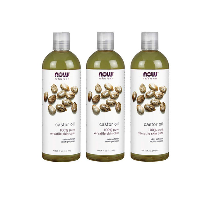 NOW Solutions Castor Oil – 100% Pure, 16 fl oz (3 Count)