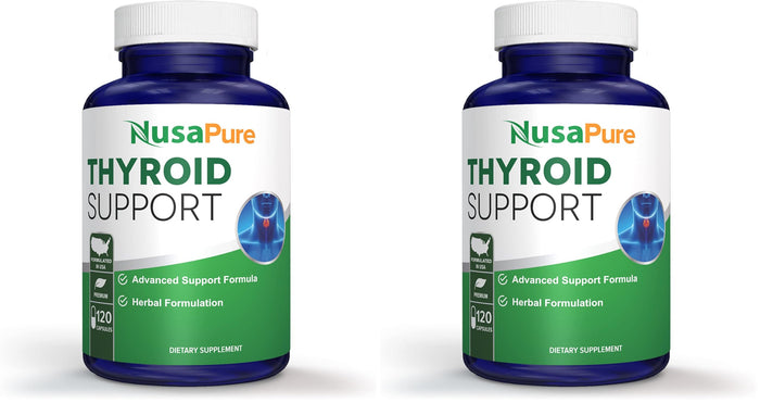 NusaPure Thyroid Support Supplement (Non-GMO) 120 Caps – Pack of 2
