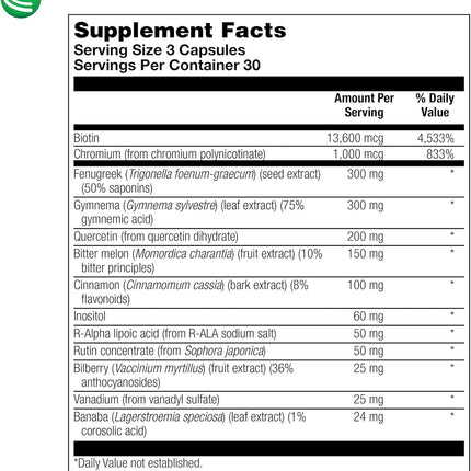 Nutra Biogenesis Diabetone Plus – Metabolic Support Supplement for Men & Women | 90 Capsules