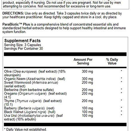 Nutra Biogenesis ParaBiotic Plus – Probiotics for Women & Men | 90 Veggie Capsules
