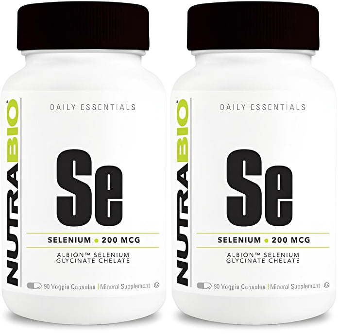 NutraBio Selenium 200mcg Supplement – 90 Veg Capsules (2-Pack)