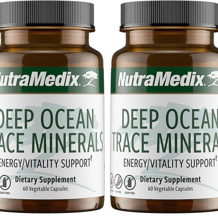 NutraMedix Deep Ocean Trace Minerals 1000mg - Electrolyte Support (Pack of 2, 60 Capsules)