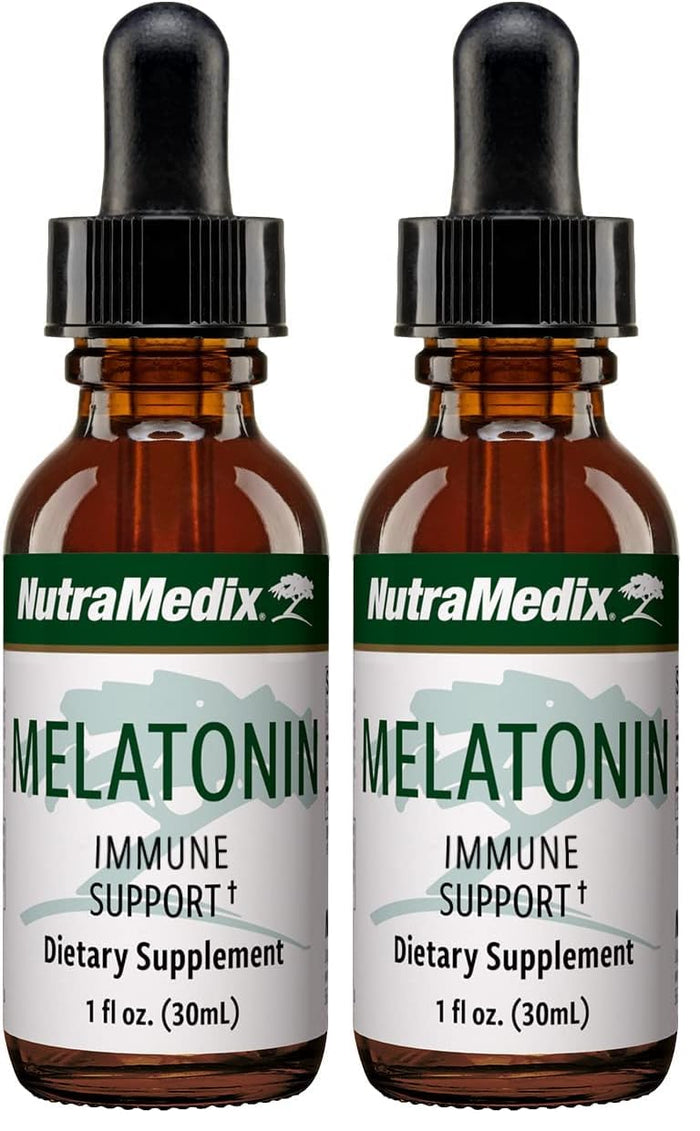 NutraMedix Melatonin Night Time Drops - Sleep Support for Occasional Sleeplessness (1oz/30ml) Pack of 2