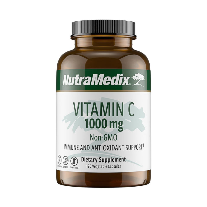 NutraMedix Vitamin C 1000mg – Immune Support & Heart Health | 120 Vegetarian Capsules | Vegan, Non-GMO