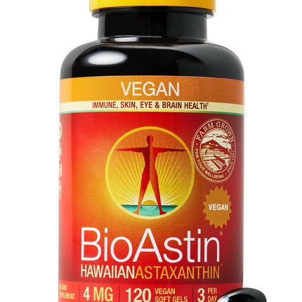 Nutrex Hawaii BioAstin Vegan Astaxanthin 4 mg | 120 Softgels | Eye, Skin, Joint & Immune Support
