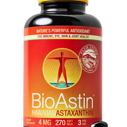 Nutrex Hawaii BioAstin Hawaiian Astaxanthin 4mg – 270 Softgels | Premium Antioxidant Support for Eyes, Skin, Joints & Immune Health
