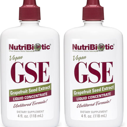 NutriBiotic GSE 4 Oz Liquid – Grapefruit Seed Extract with Bioflavonoids | Vegan, Gluten Free, Non-GMO (Pack of 2)