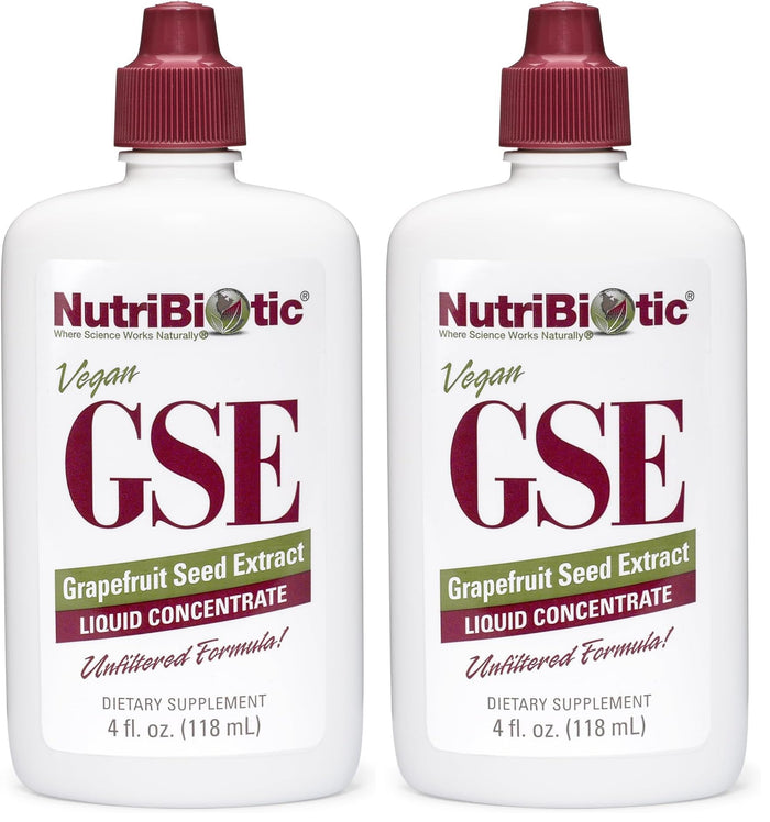 NutriBiotic GSE 4 Oz Liquid – Grapefruit Seed Extract with Bioflavonoids | Vegan, Gluten Free, Non-GMO (Pack of 2)