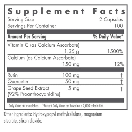 Nutricology Esterol Ester-C 1350mg Vitamin C | Immune Support | 200 Vegan Capsules