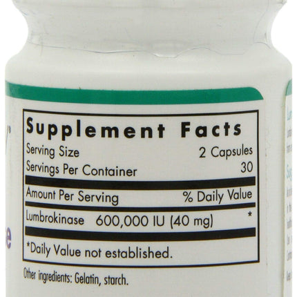 Nutricology Lumbrokinase Supplement – Circulation Support, 60 VEG Capsules