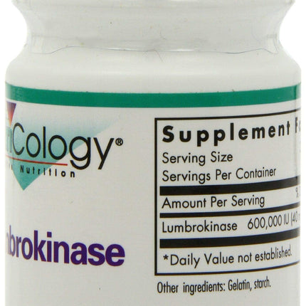 Nutricology Lumbrokinase Supplement – Circulation Support, 60 VEG Capsules