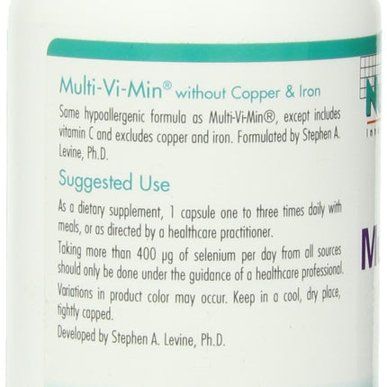 Nutricology Multi-Vi-Min Without Copper & Iron – Multivitamin for Men & Women, 150 Count