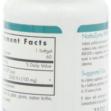 Nutricology NattoZyme NSK-SD 2000 FU Nattokinase - 60 Veg Softgels
