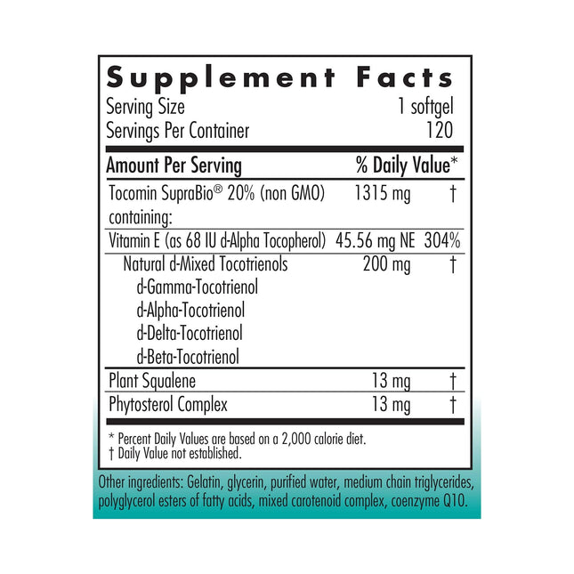 Nutricology Tocomin SupraBio Tocotrienols 200 mg – 120 Softgels