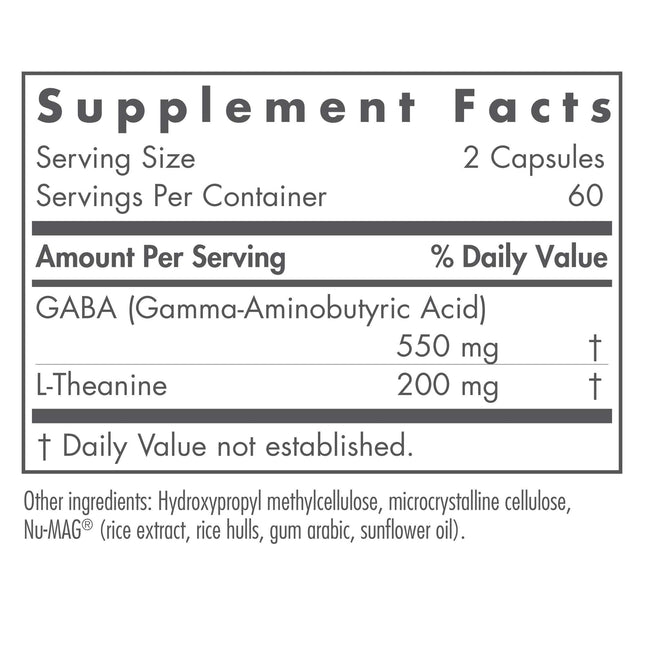 Nutricology ZenMind Supplement - Calmness Support, GABA & L-Theanine, Hypoallergenic, Vegetarian Capsules - 120 Count