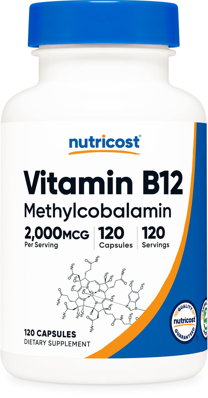 Nutricost Vitamin B12 Methylcobalamin 2000mcg | 120 Vegetarian Capsules