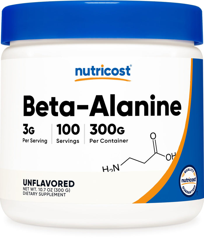 Nutricost Beta Alanine Powder 300 Grams (10.7oz) - 3 Grams Per Serving