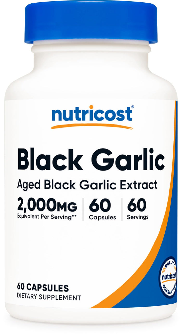 Nutricost Black Garlic (2,000 mg Equivalent) 60 Capsules - Aged Black Garlic Extract
