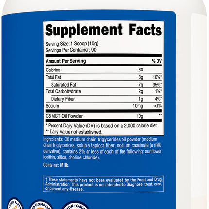 Nutricost C8 MCT Oil Powder 2LBS (32oz) - 95% C8 MCT Oil Powder