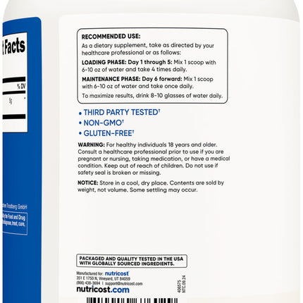 Nutricost Creapure Creatine Monohydrate Powder 1KG | 200 Servings