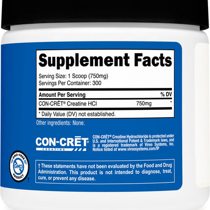 Nutricost Creatine HCl Powder (8 OZ) – CON-CRET Creatine Hydrochloride, 300 Servings