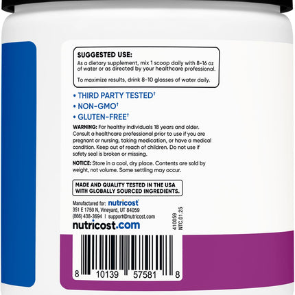Nutricost Creatine Monohydrate + Hydration Grape (30 Servings) - 5,000mg/Serving + 7 Vitamins & Minerals