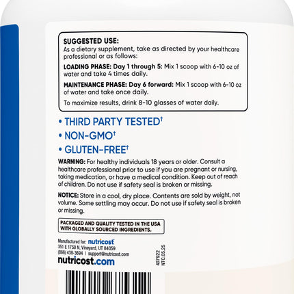Nutricost Creatine Monohydrate Micronized Powder (1 KG) – 200 Servings, Pure Creatine Monohydrate